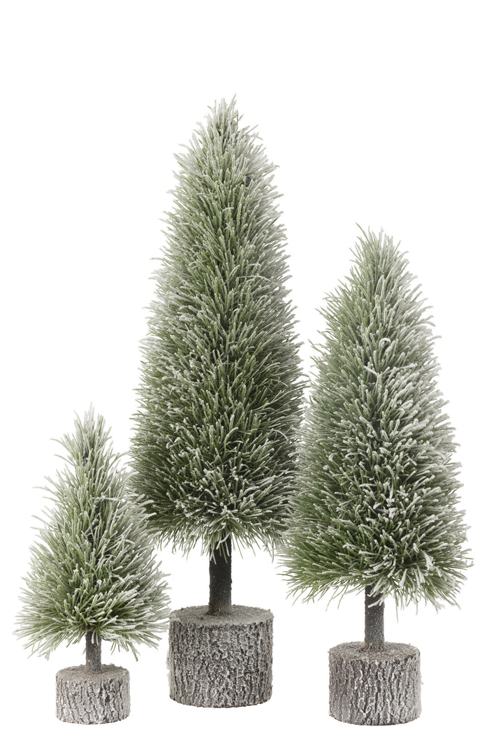 J-Line decoratie kerstboom Sneeuw - kunststof - groen - larg