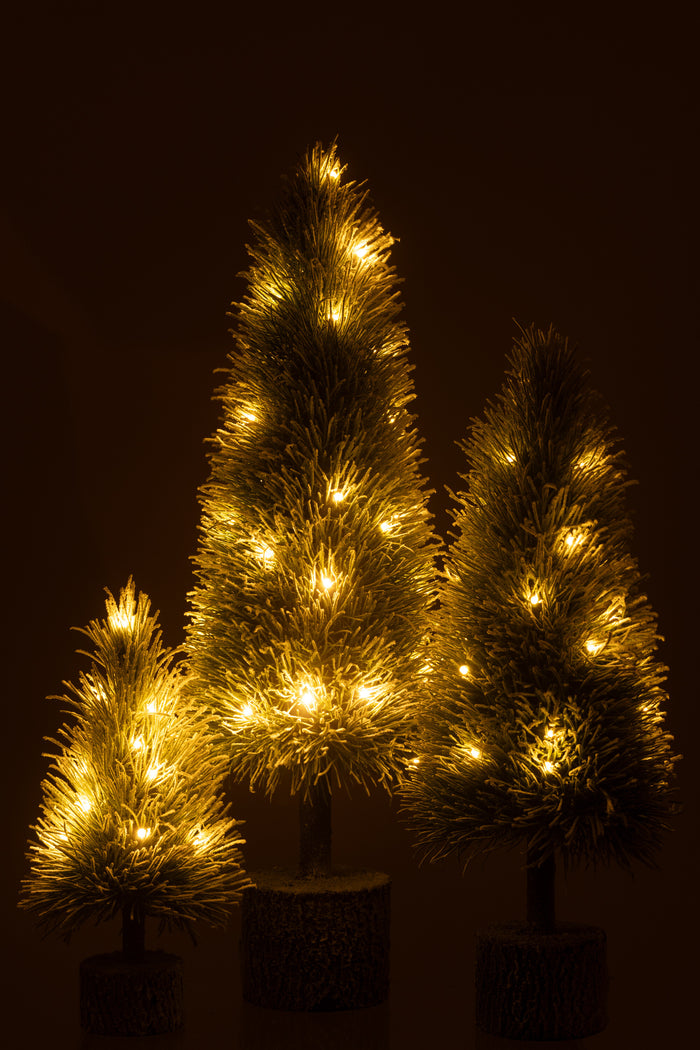 J-Line decoratie kerstboom Sneeuw - kunststof - groen - larg