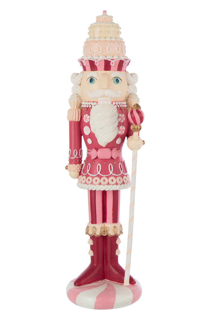 J-Line figuur Notenkraker Snoep - polyresin - wit|roze - lar