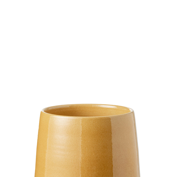 J-Line bloempot Rond - keramiek - oker - medium - Ø 23 cm