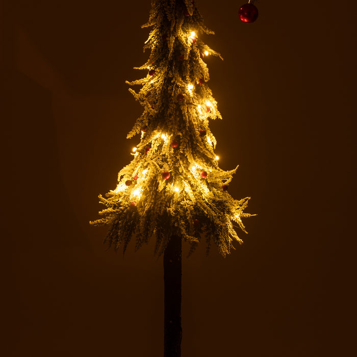 J-Line kerstboom Muts Sneeuw - kunststof - groen|rood - larg