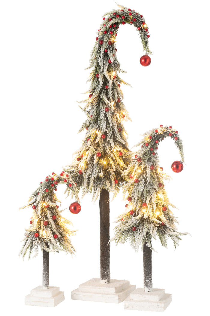 J-Line decoratie kerstboom Muts Sneeuw - kunststof - groen|