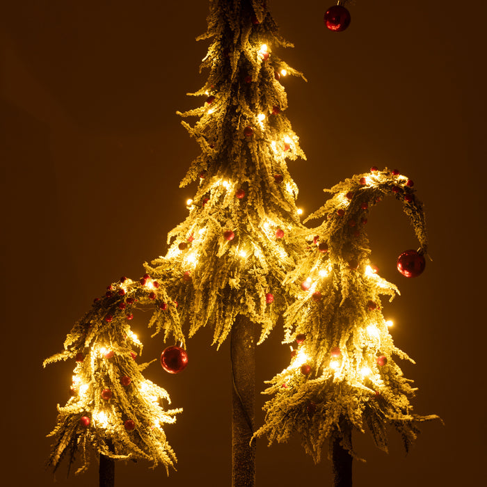 J-Line kerstboom Muts Sneeuw - kunststof - groen|rood - larg