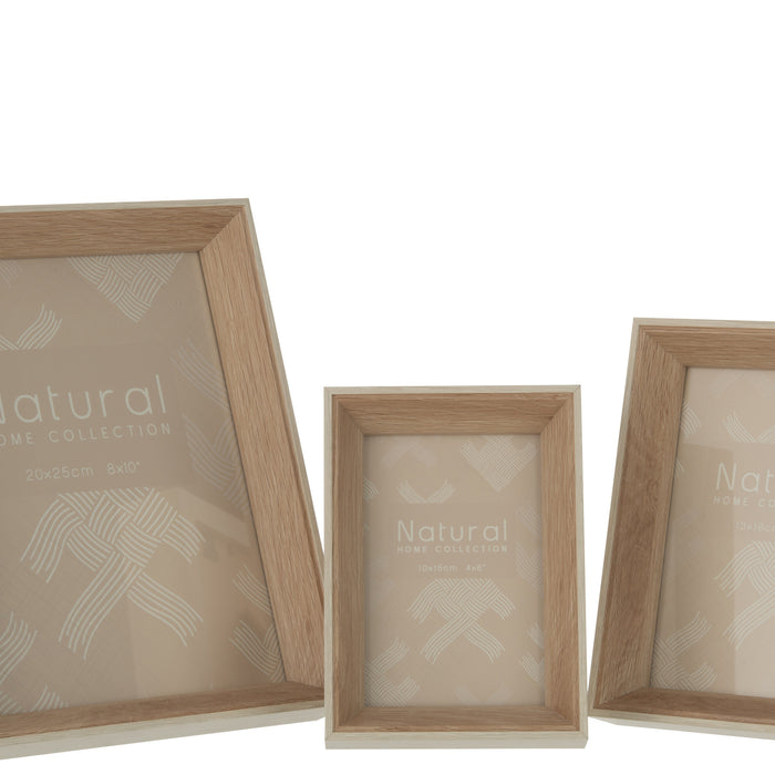J-Line fotolijst Diepte - hout - creme - large - 2 stuks