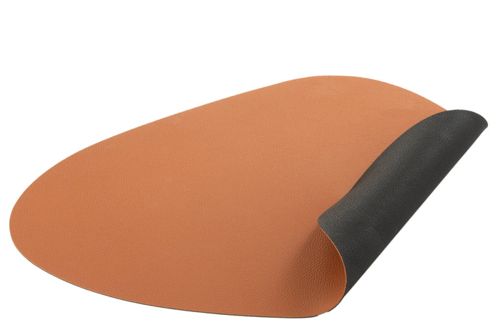 J-Line placemat Steen - kunststof - zwart - 6 stuks