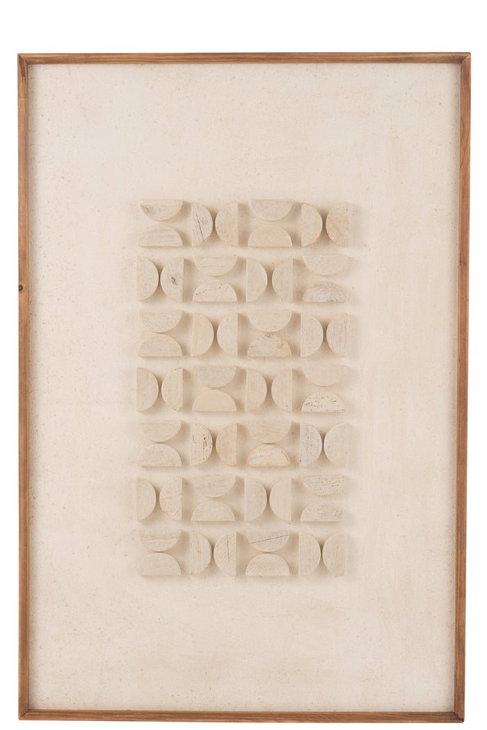 J-Line wanddecoratie josh - dennenhout|canvas - wit