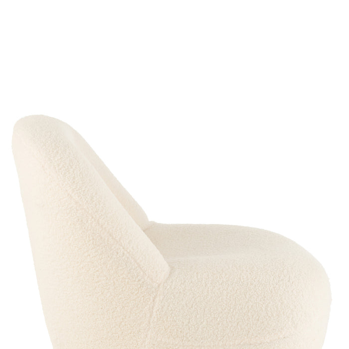 J-Line zetel Teddy Bouclé - velvet - wit