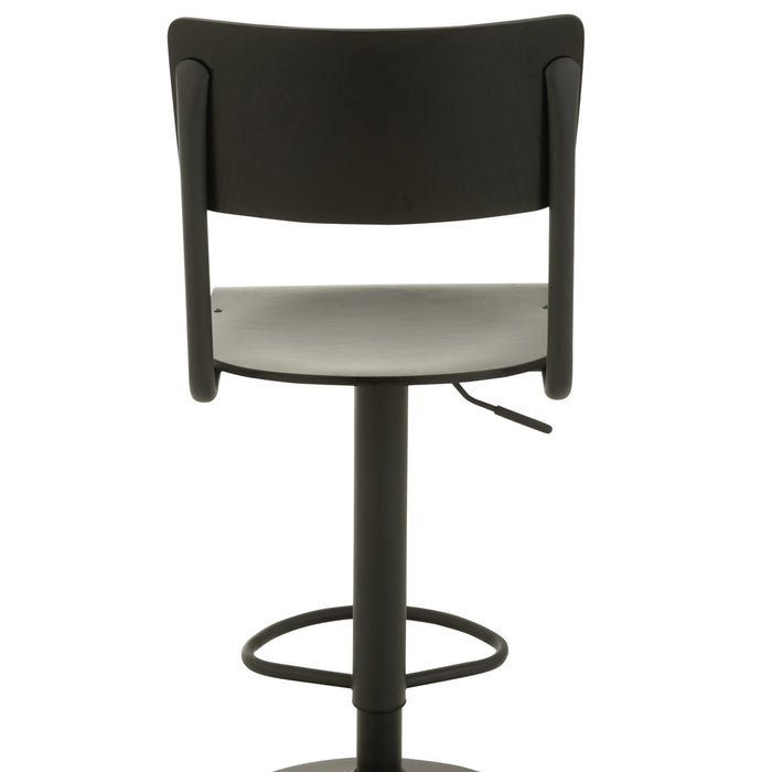 J-Line barstoel - hout|metaal - zwart - 2 stuks