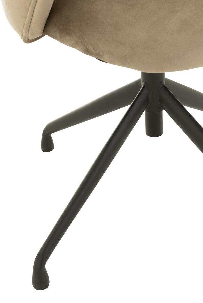 J-Line stoel Turn|Up|Down - fluweel - donkergrijs