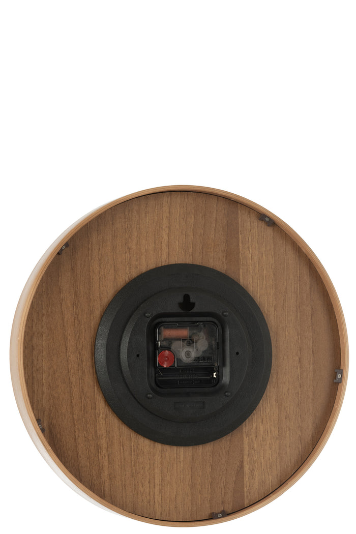 J-Line klok - multiplex|hout - donker naturel - small - Ø 30