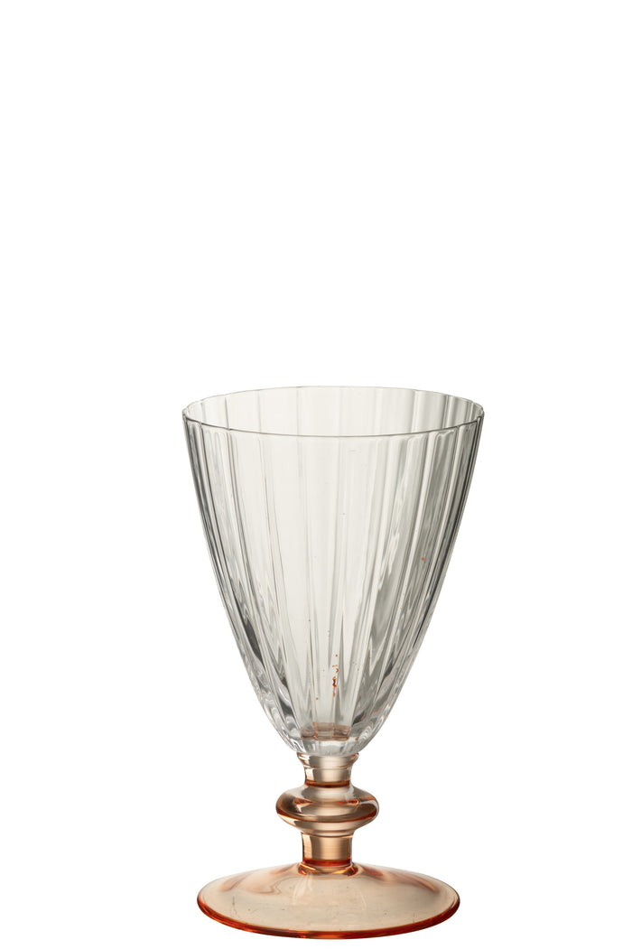 J-Line glas Gestreept - glas - transparant|zalmroze