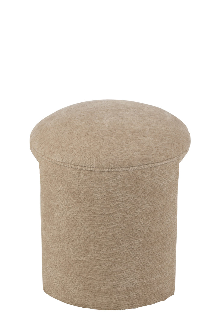 J-Line kruk Rond - textiel - beige