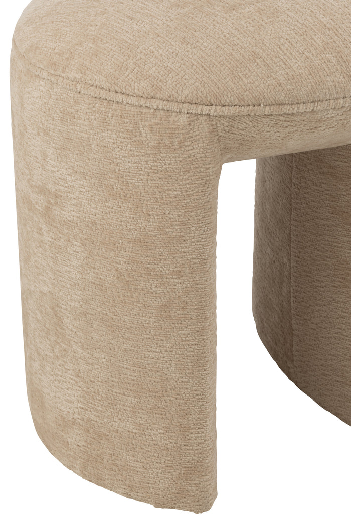 J-Line kruk Rond - textiel - beige