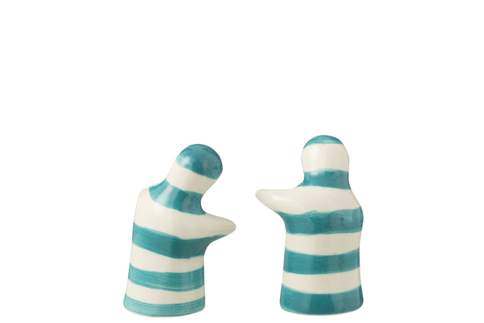 J-Line peper- en zoutmolen set Granada Stripes - keramiek -