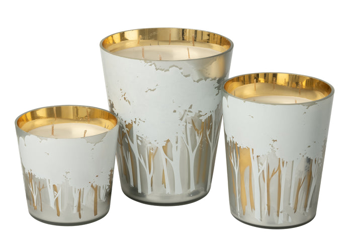 J-Line geurkaars Noa Bos - wit|goud - large - 95U