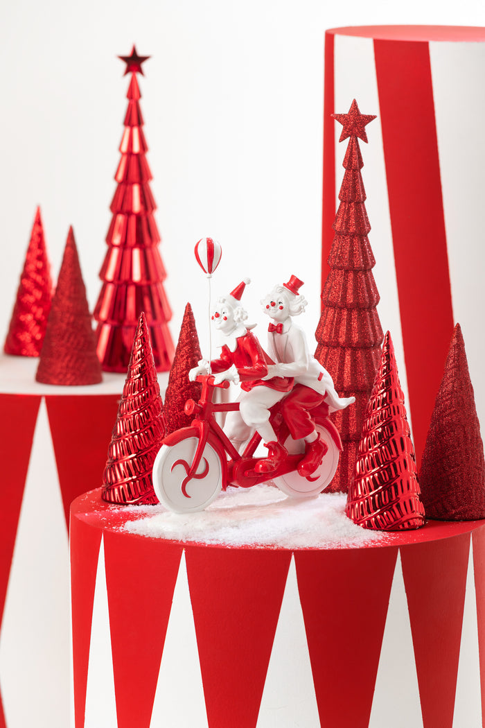 J-Line decoratie Kerstboom + Ster - kunststof - beige - 2 st