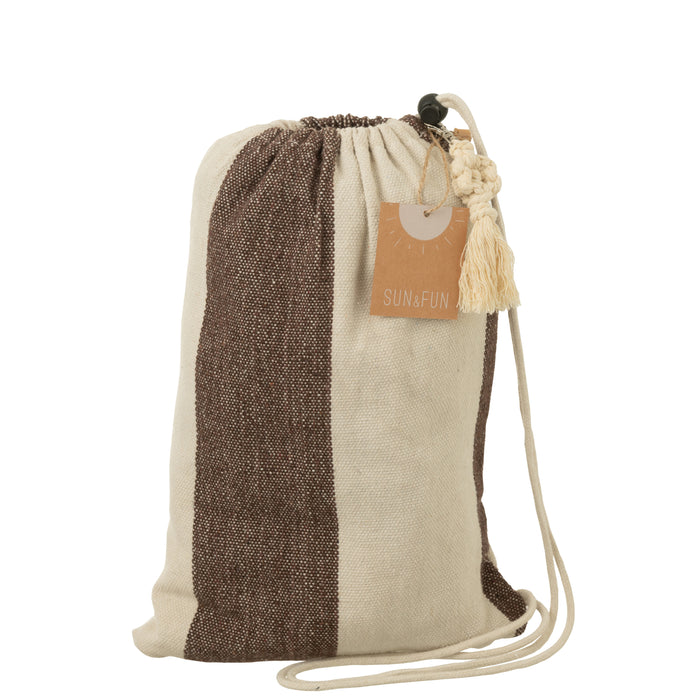 J-Line hangmat Brede Strepen - katoen|polyester - donkerbrui