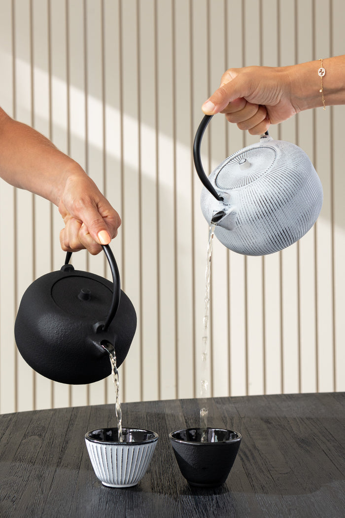 J-Line theepot - metaal - zwart - 2 stuks