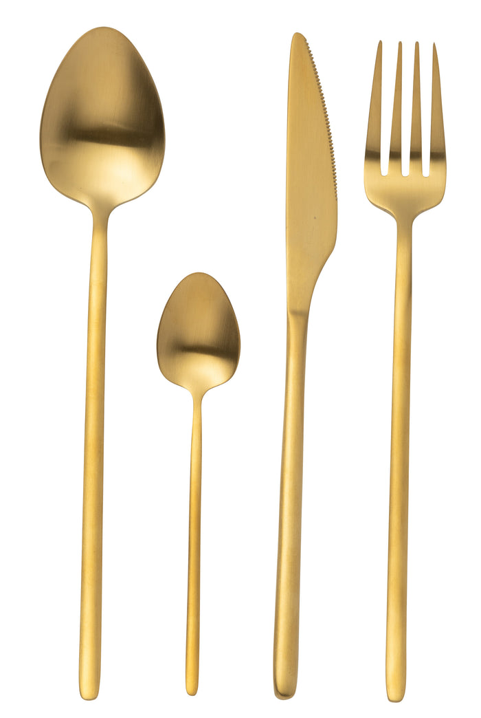 J-Line bestek - roestvrij staal - goud - box van 24 stuks