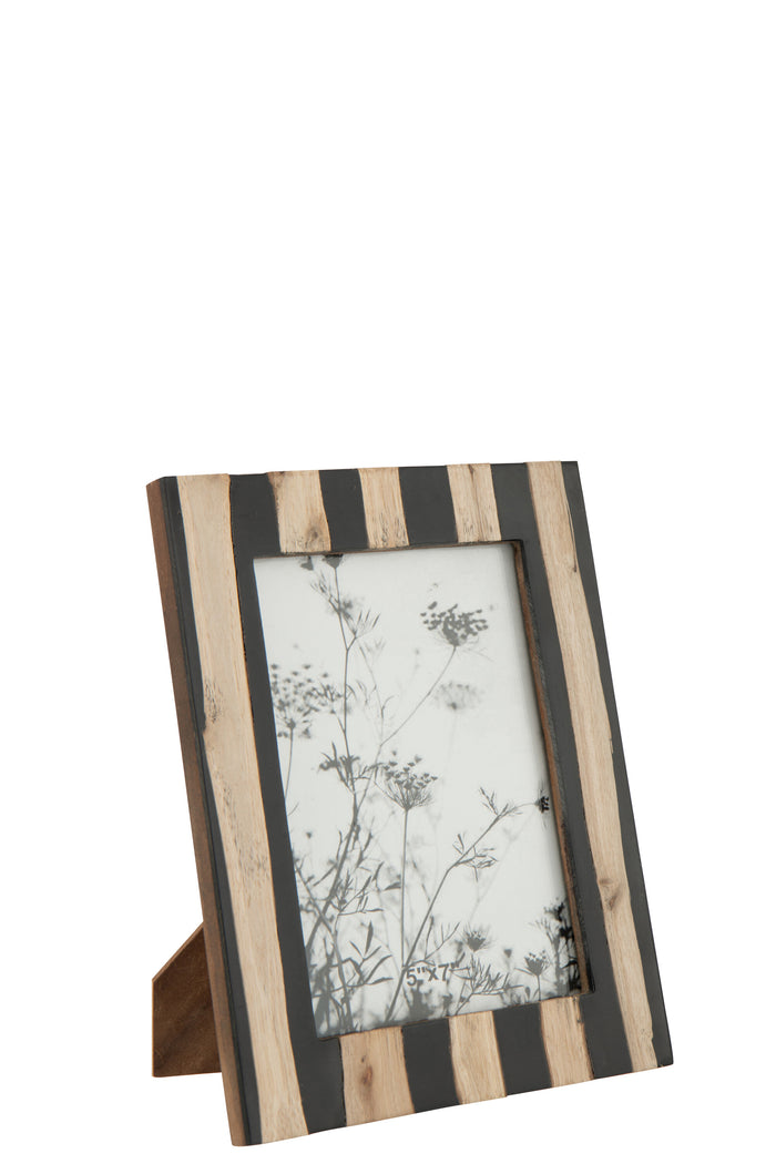 J-Line fotolijst - hout - zwart|goud - large