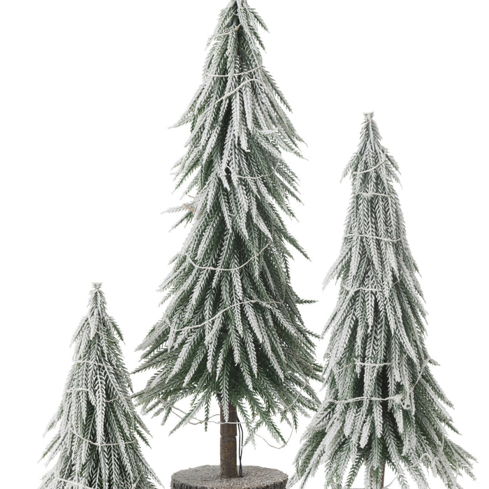 J-Line decoratie kerstboom Sneeuw - kunststof - groen - larg