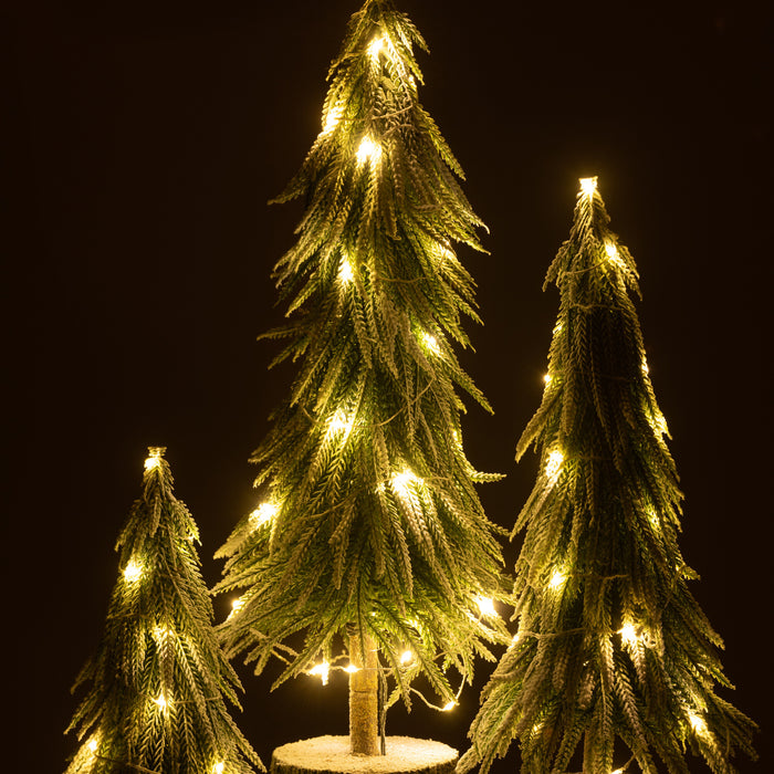 J-Line decoratie kerstboom Sneeuw - kunststof - groen - larg