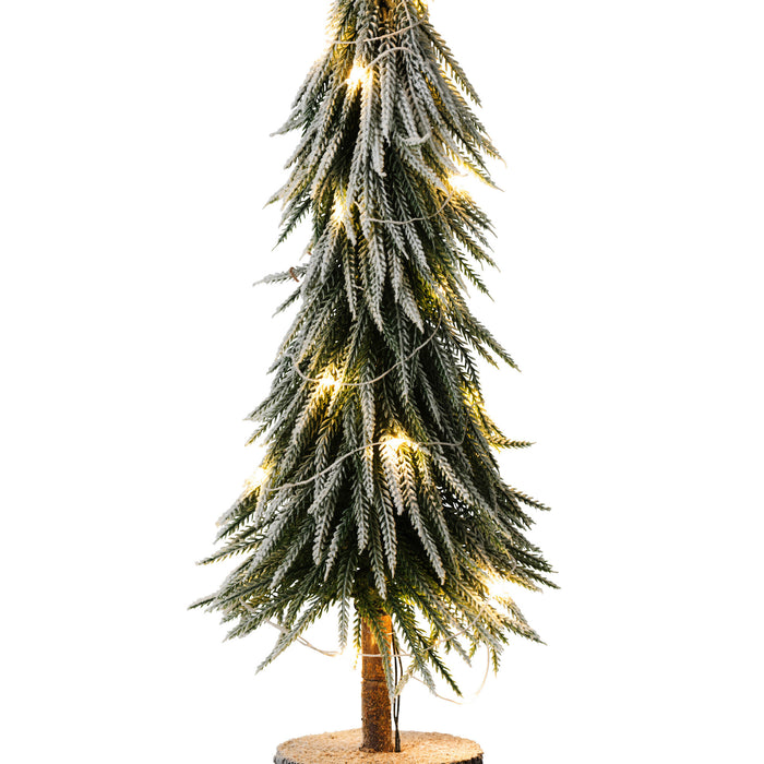 J-Line decoratie kerstboom Sneeuw - kunststof - groen - larg