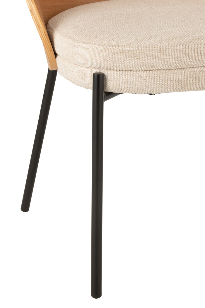 J-Line stoel Lone - multiplex|metaal - naturel|beige