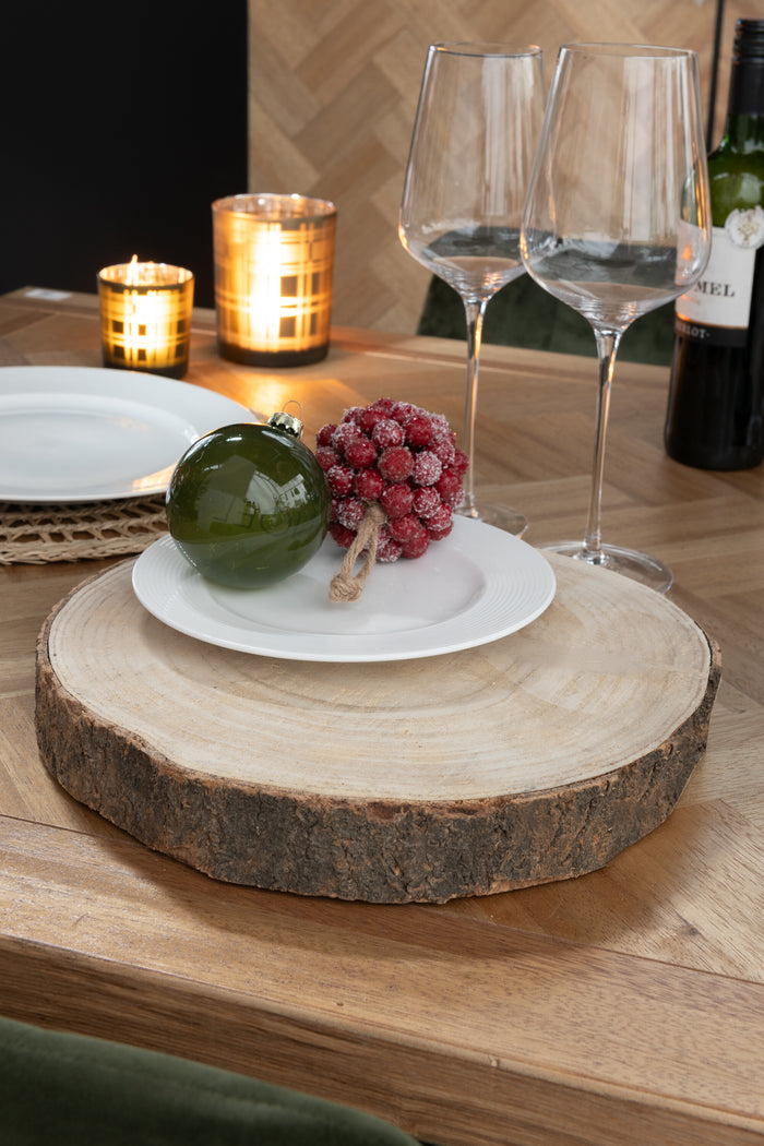 J-Line decoratief schors Paulownia - schijf - hout - naturel - large