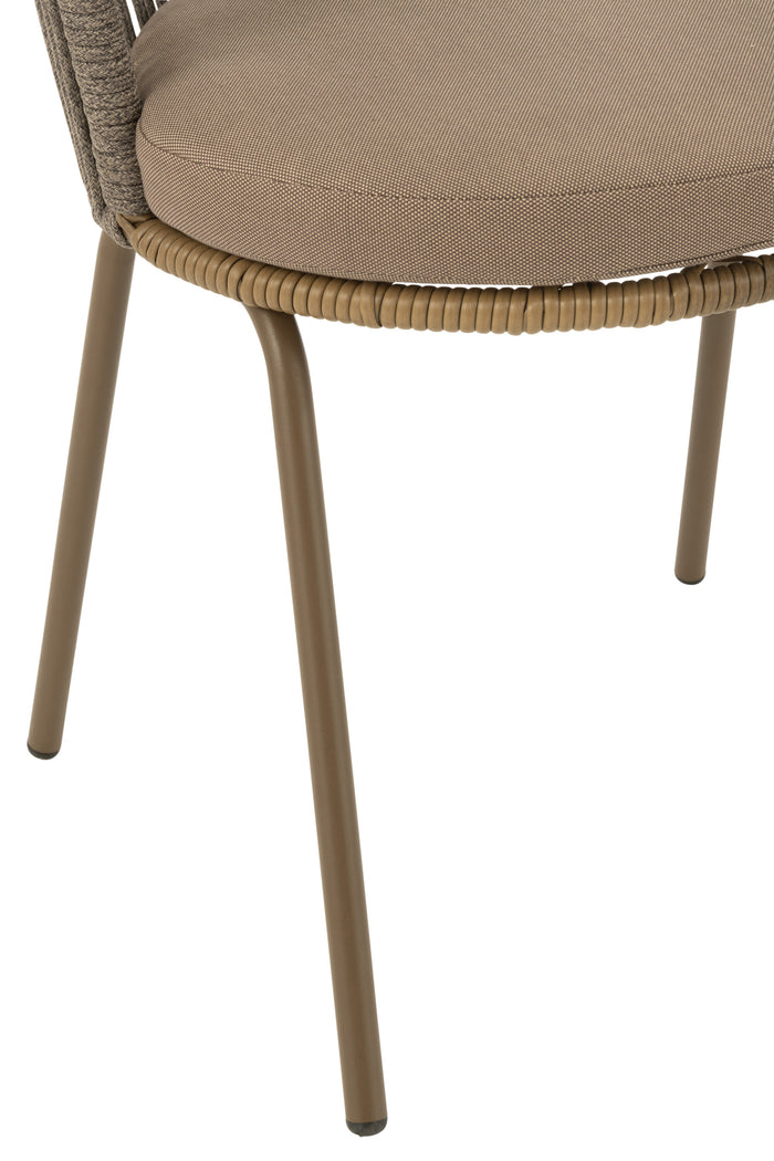 J-Line stoel Toa - metaal|touw - bruin