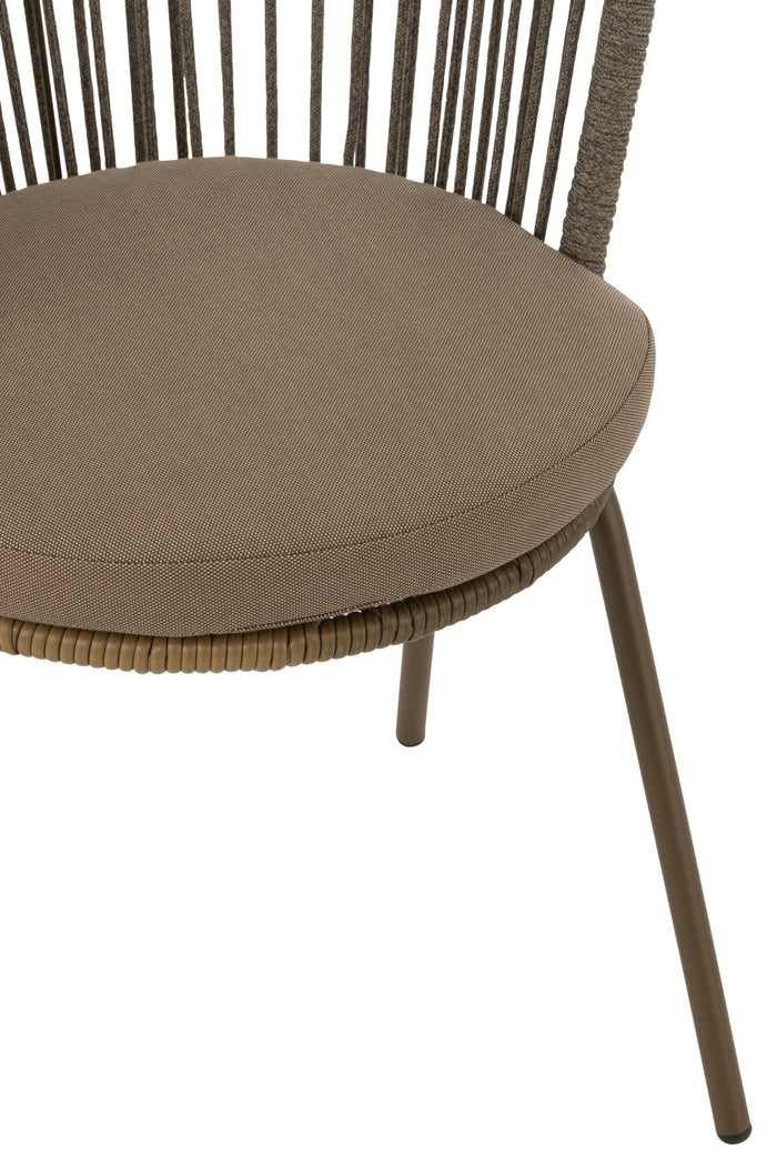 J-Line stoel Toa - metaal|touw - bruin