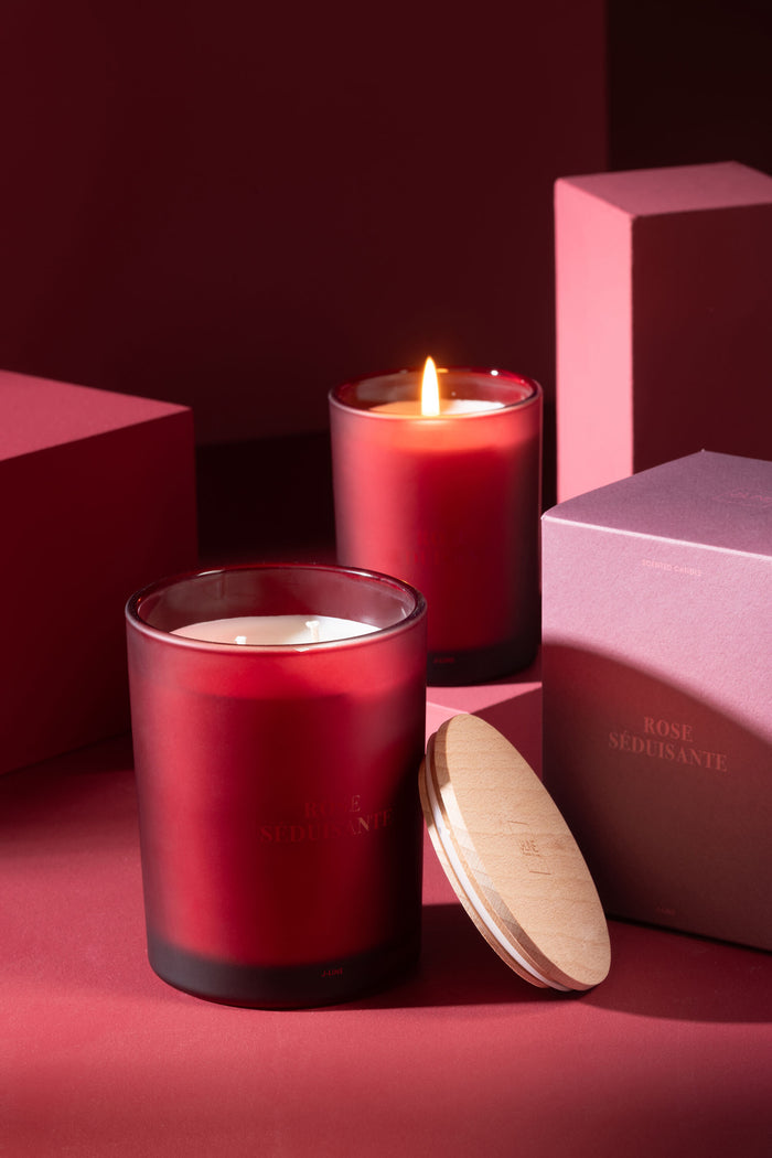 J-Line geurkaars - Rose Seduisante - rood - 38U