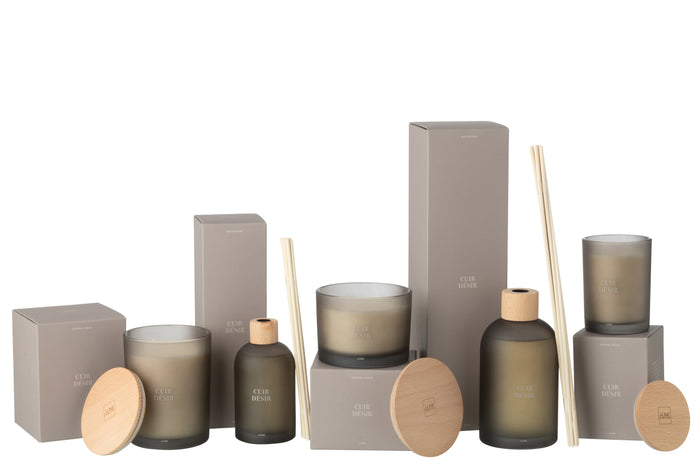 J-Line geurolie + stokjes Accords Essentiels - Cuir Desir -