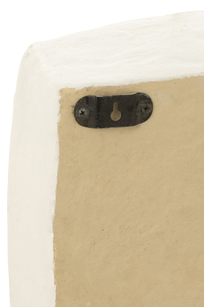 J-Line wandrek Flint - papier maché - wit - small