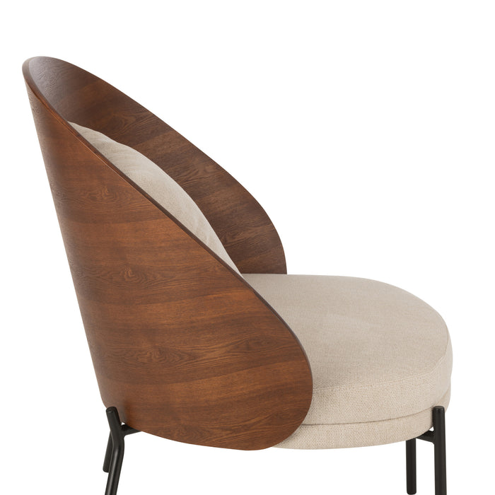 J-Line loungestoel - multiplex|metaal - bruin|beige