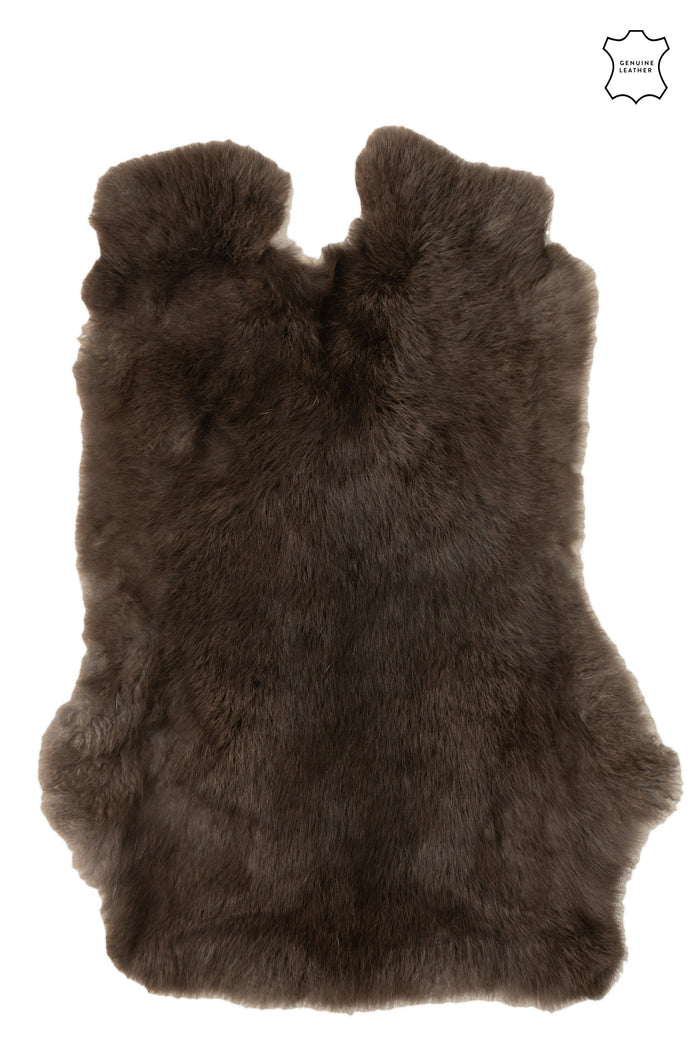 J-Line tapijt Konijnenvel - imtatiebont - donkerbruin