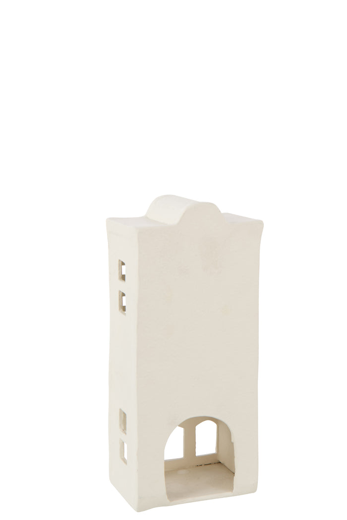 J-Line theelichthouder - aluminium - wit