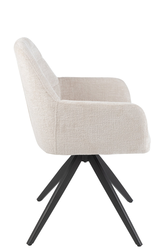 J-Line stoel Louna - ijzer|acryl - ivoor