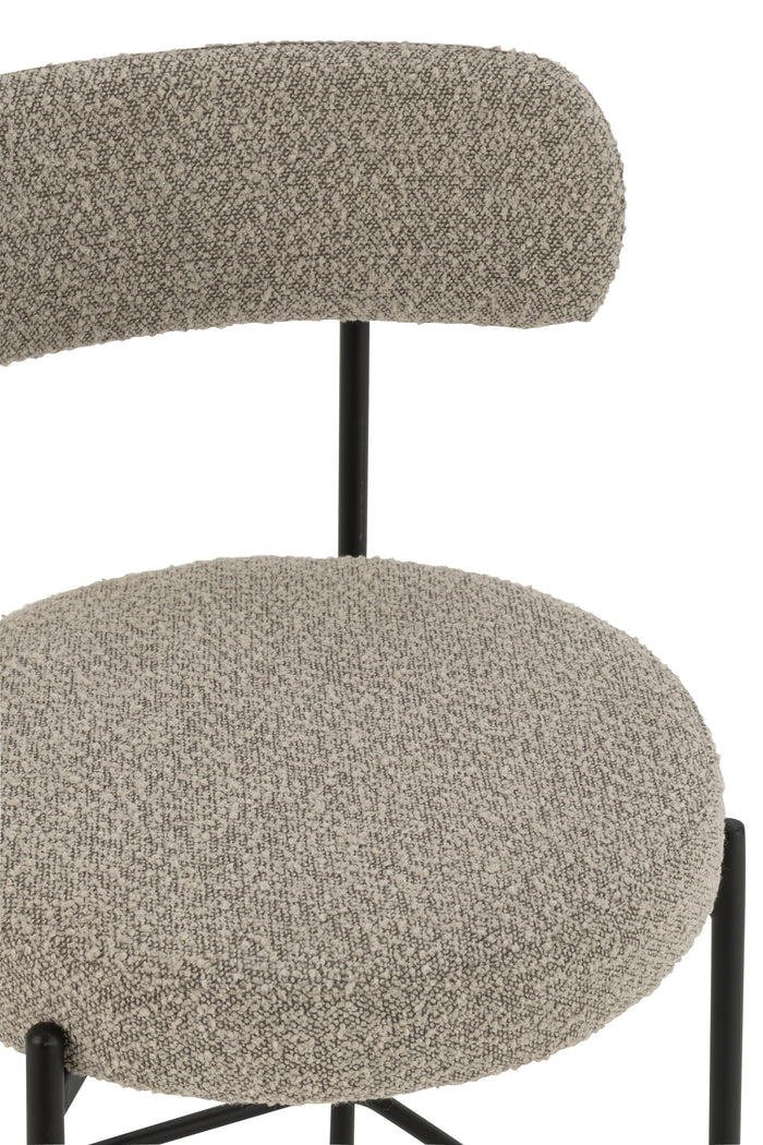 J-Line barstoel Bouclé - multiplex|polyester - grijs|zwart