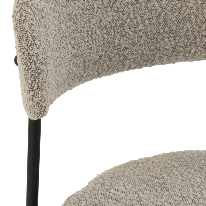 J-Line barstoel Bouclé - multiplex|polyester - grijs|zwart