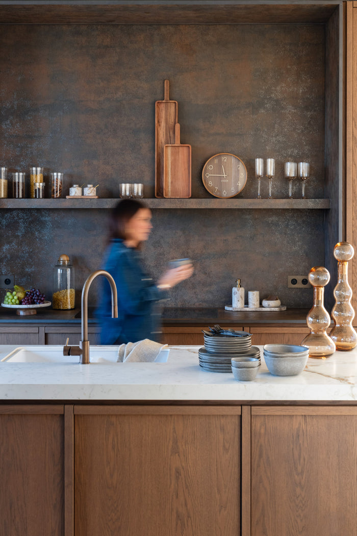 J-Line decoratie fles + stop Carol - caramel - large