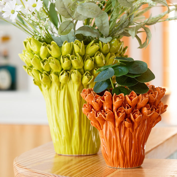 J-Line vaas Ambrosia - keramiek - groen - large - Ø 35 cm