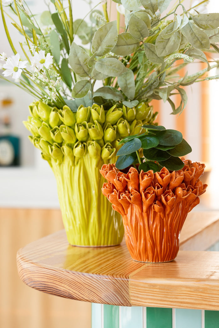 J-Line vaas Ambrosia - keramiek - groen - large - Ø 35 cm