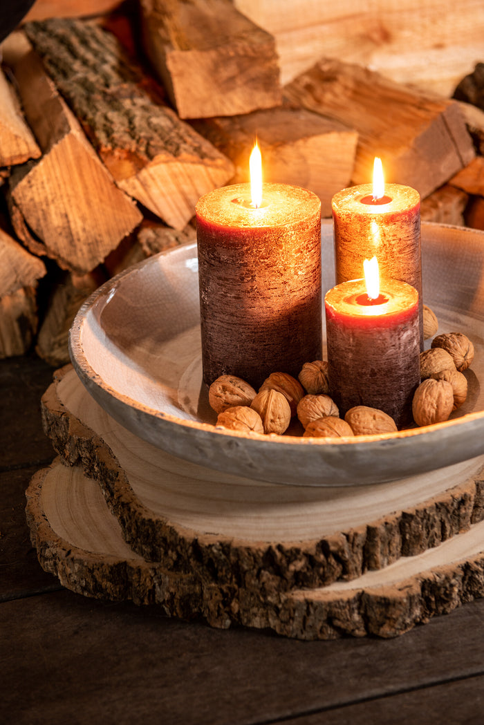 J-Line cilinderkaars - bruin - XL - 95U - 6 stuks