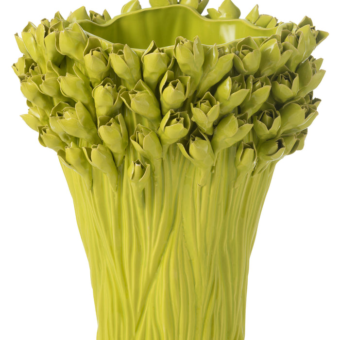 J-Line vaas Ambrosia - keramiek - groen - large - Ø 35 cm