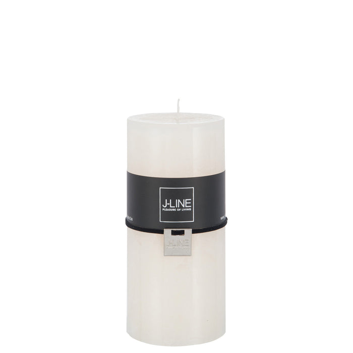 J-Line cilinderkaars - vanille - wit - large - 52U - 6 stuks
