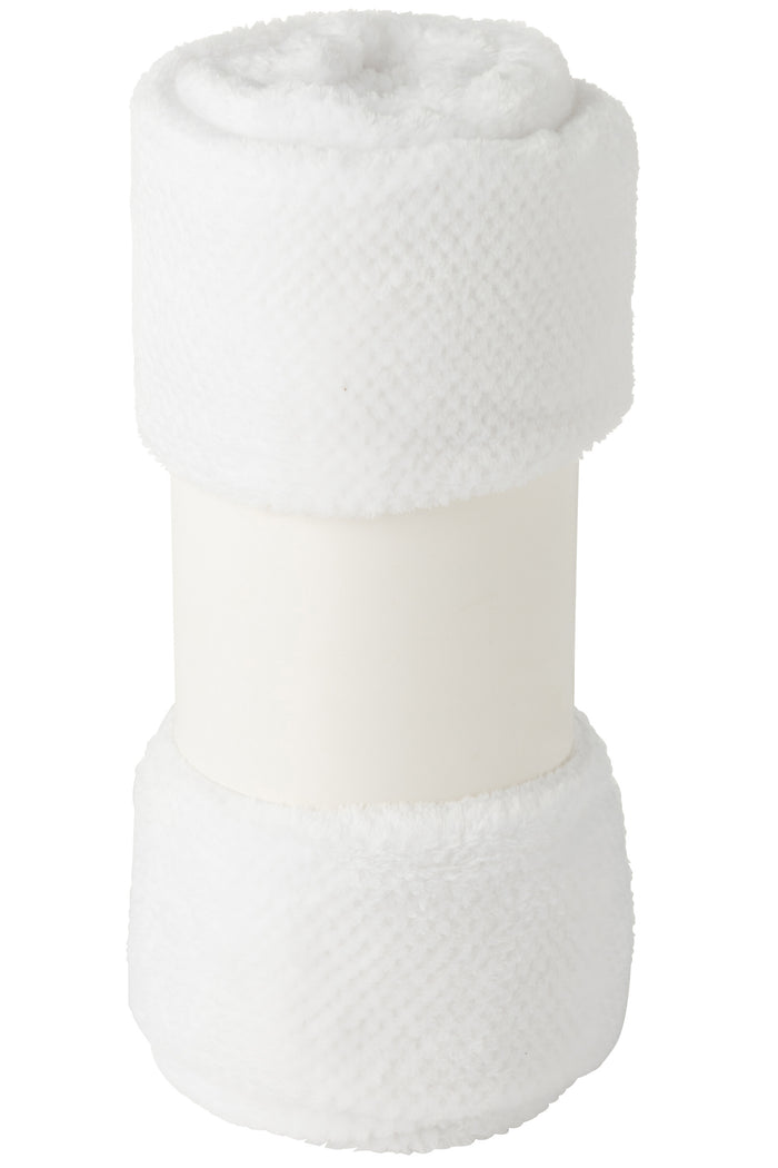 J-Line plaid Snuggle - polyester - wit