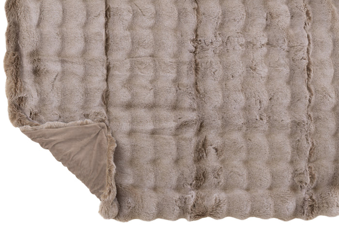 J-Line plaid Wave - polyester - taupe - 180 x 130 cm