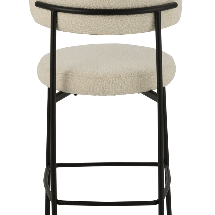 J-Line barstoel boucle - multiplex|polyester - wit|zwart