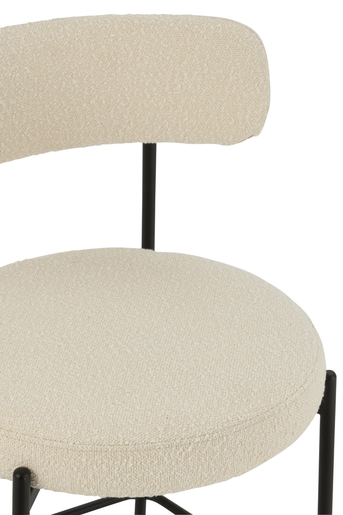 J-Line barstoel boucle - multiplex|polyester - wit|zwart